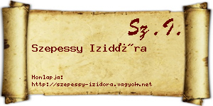 Szepessy Izidóra névjegykártya